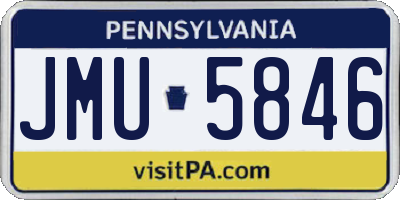 PA license plate JMU5846