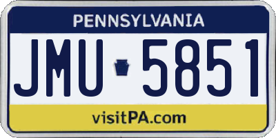 PA license plate JMU5851