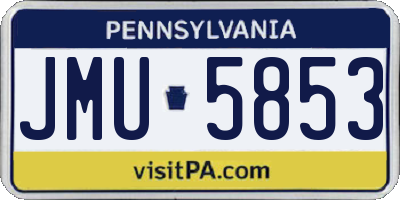 PA license plate JMU5853