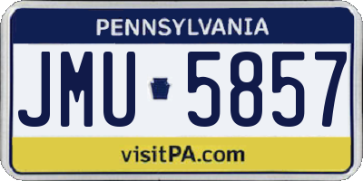 PA license plate JMU5857