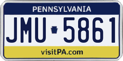 PA license plate JMU5861