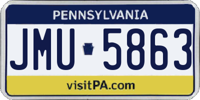PA license plate JMU5863