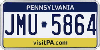 PA license plate JMU5864