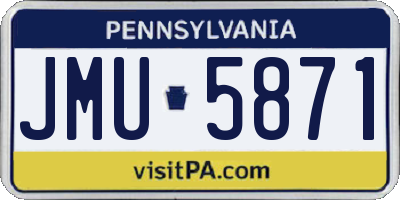 PA license plate JMU5871