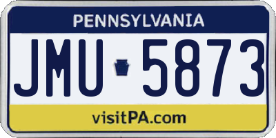 PA license plate JMU5873