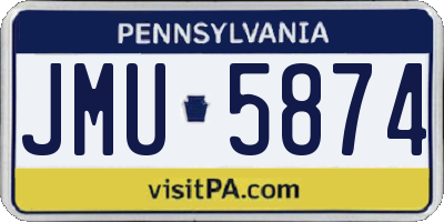 PA license plate JMU5874