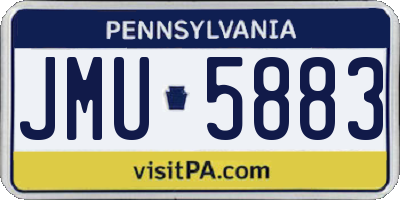PA license plate JMU5883