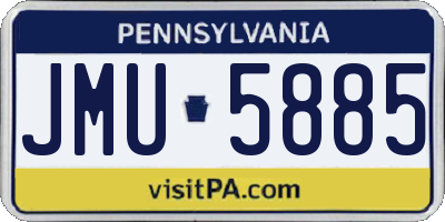 PA license plate JMU5885