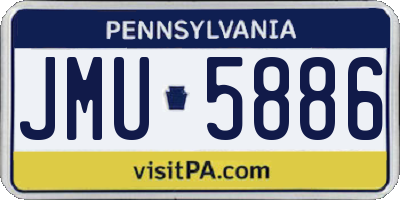PA license plate JMU5886