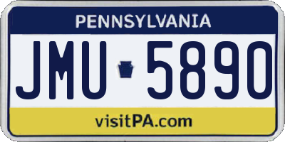 PA license plate JMU5890