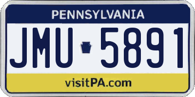 PA license plate JMU5891