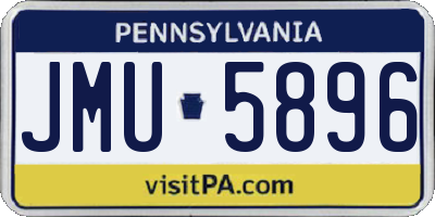 PA license plate JMU5896