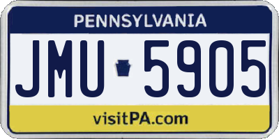PA license plate JMU5905