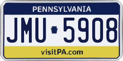 PA license plate JMU5908