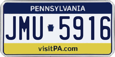 PA license plate JMU5916