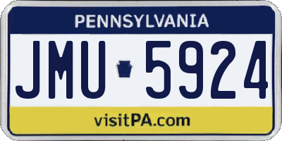 PA license plate JMU5924