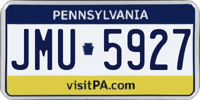 PA license plate JMU5927