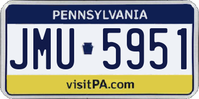 PA license plate JMU5951
