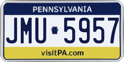 PA license plate JMU5957