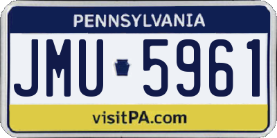 PA license plate JMU5961
