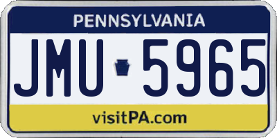 PA license plate JMU5965