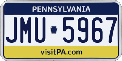 PA license plate JMU5967
