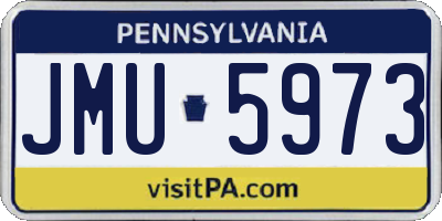 PA license plate JMU5973