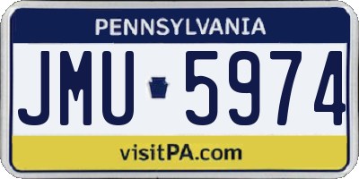 PA license plate JMU5974