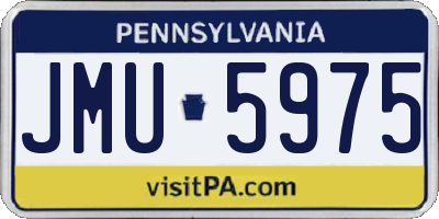 PA license plate JMU5975
