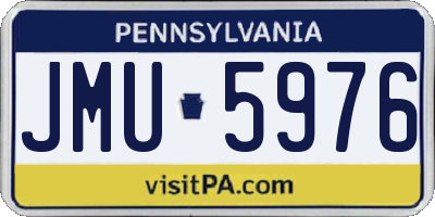 PA license plate JMU5976