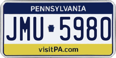 PA license plate JMU5980