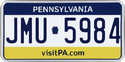PA license plate JMU5984