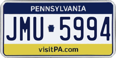 PA license plate JMU5994