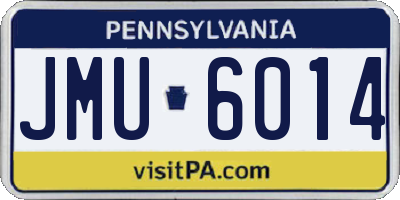 PA license plate JMU6014