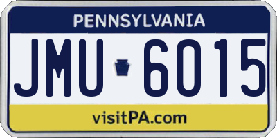PA license plate JMU6015
