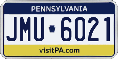 PA license plate JMU6021