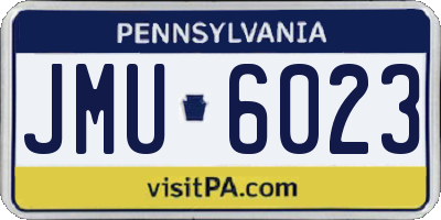 PA license plate JMU6023