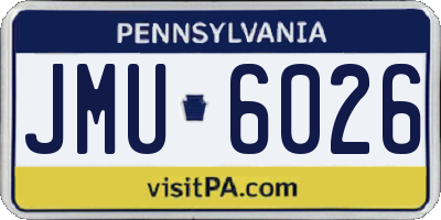PA license plate JMU6026