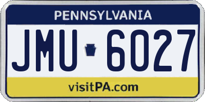 PA license plate JMU6027