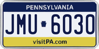 PA license plate JMU6030