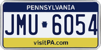 PA license plate JMU6054