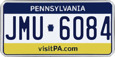 PA license plate JMU6084