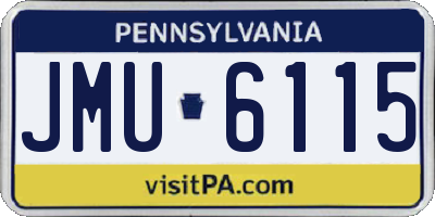 PA license plate JMU6115