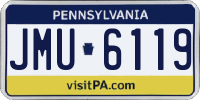 PA license plate JMU6119