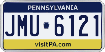 PA license plate JMU6121