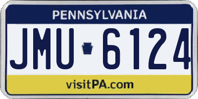 PA license plate JMU6124