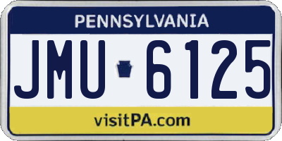 PA license plate JMU6125