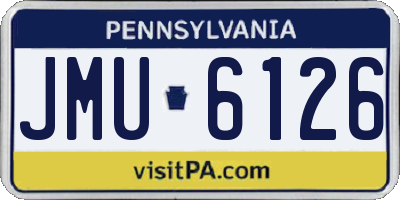 PA license plate JMU6126