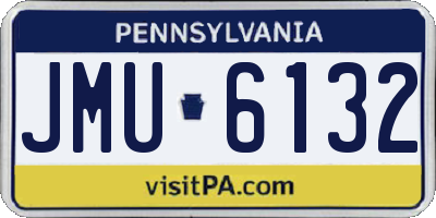 PA license plate JMU6132