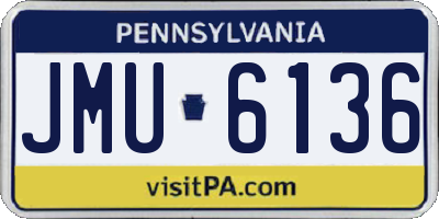 PA license plate JMU6136